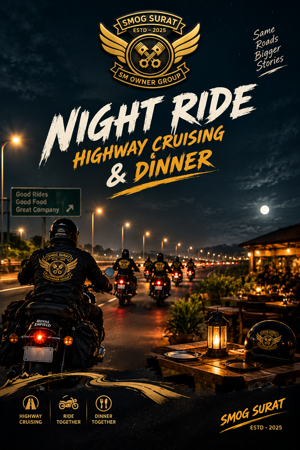 SMOG SURAT & JSN MOTORS DINNER RIDE